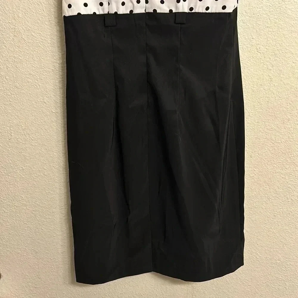 Alyx Women Black White Polka Dot Sleeveless Dress Size 4 - Picture 7 of 7